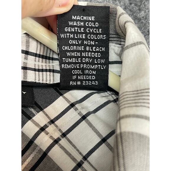 New York & Company Shirt Women’s XL Black/White Plaid Long Sleeve - Picture 13 of 13